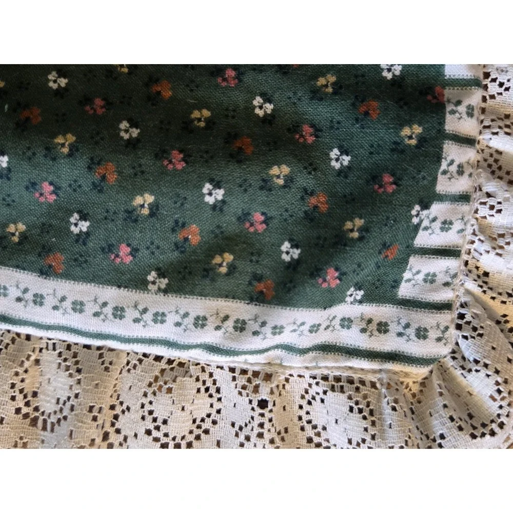 Vintage Handmade Bonnet Girl Pillow Cover Lace Ruffle Cottagecore Folk Art